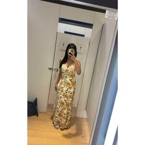 Jessica Simpson Floral Midi Dress Lace Tie Front Cottagecore Slip Dress Small